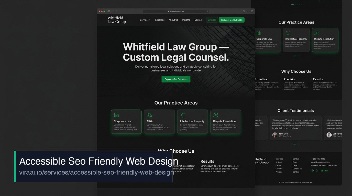 Accessible, SEO-friendly web design custom dashboard design demo