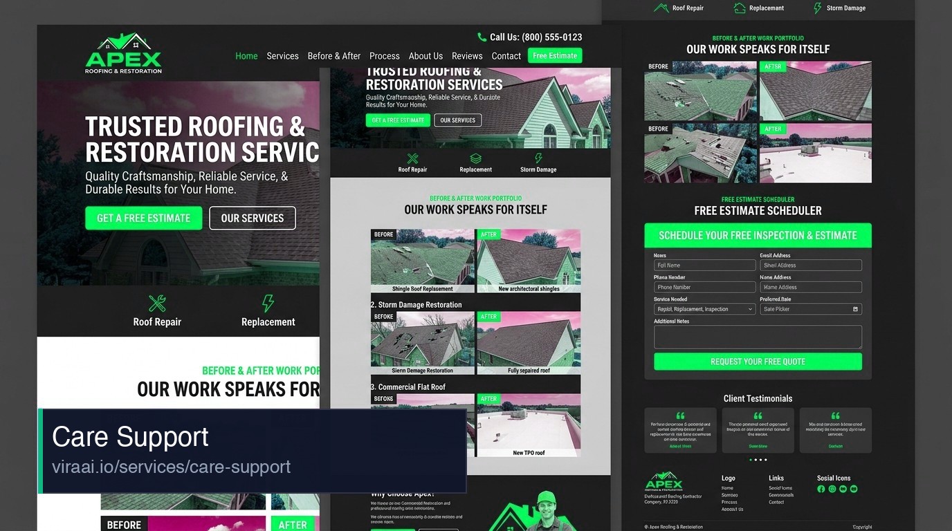 Care & support custom dashboard design demo