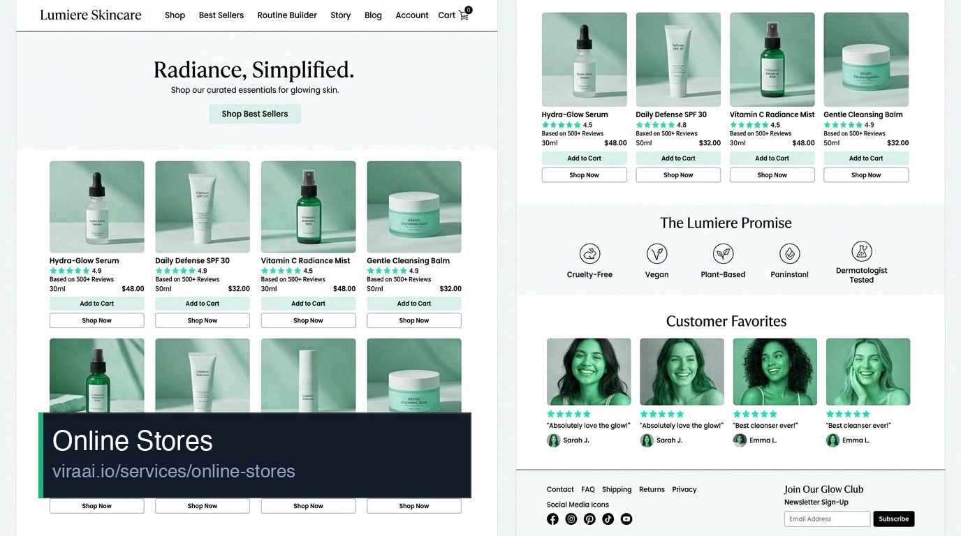 Online stores custom dashboard design demo