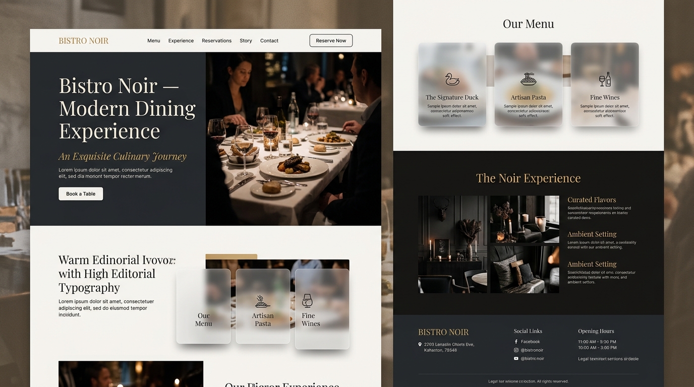 Restaurants - web design